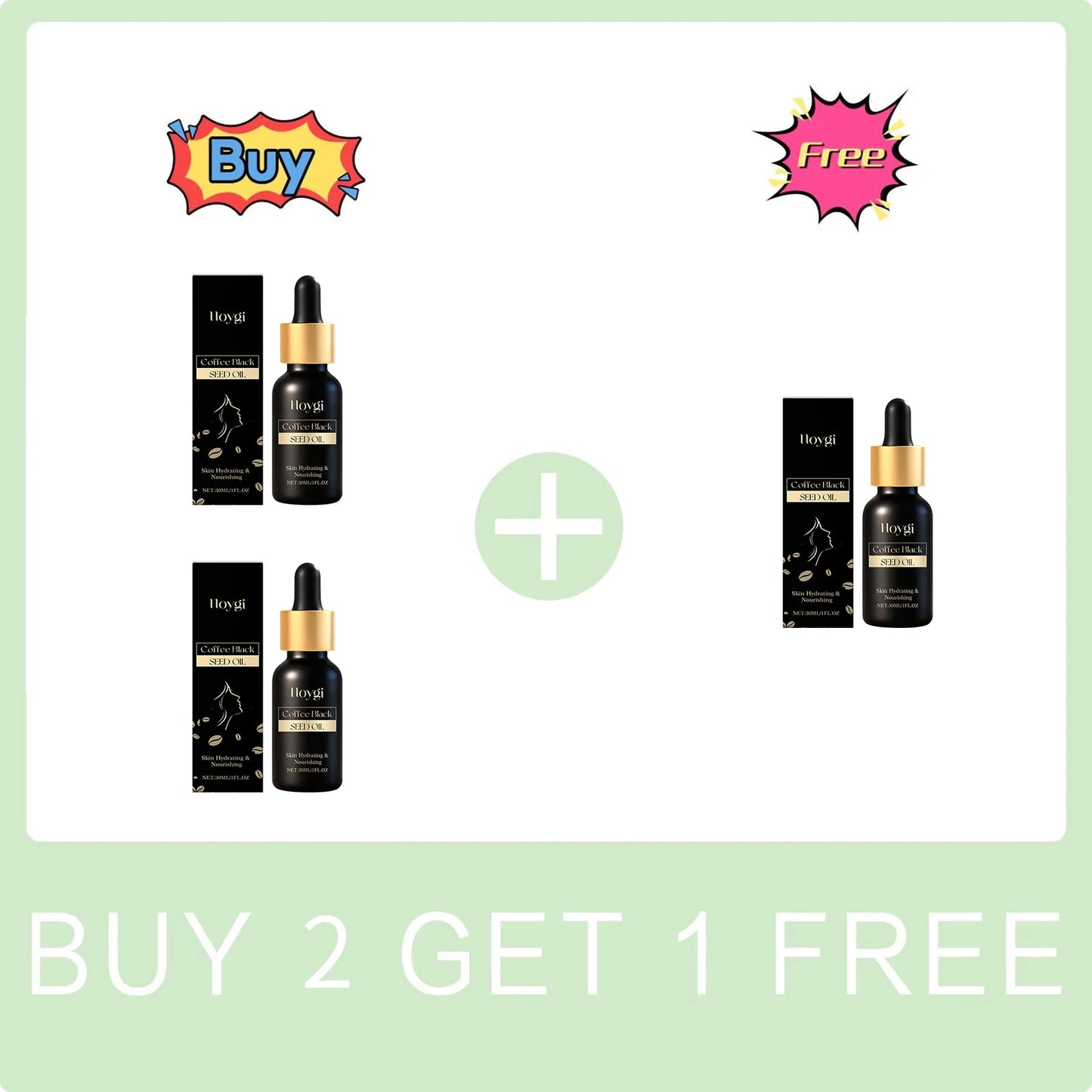 Coffee Black Seed Oil for Face Repair Anti Dryness Nourishing Moisturizing Skin Lifting Firming Improve Sagging Hydrating Care Peaceful Pleasures Health and Wellness Buy 2 Get 1 Free
