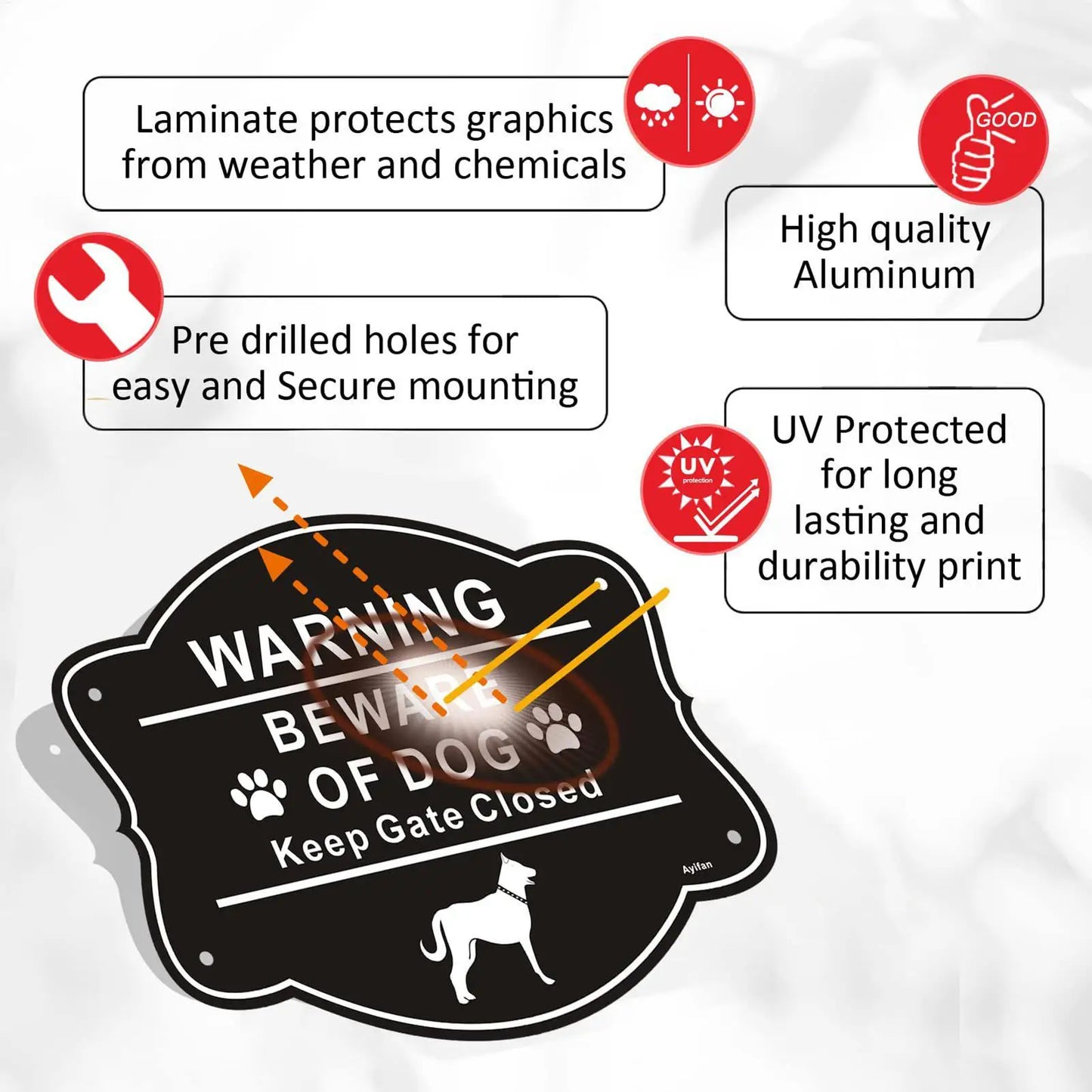Beware Of Dog Signs For Fence 10 X 8 Inch Weatherproof Garden Decorations Home Dog Signs For Property Premises Halloween Grass Peaceful Pleasures Health and Wellness