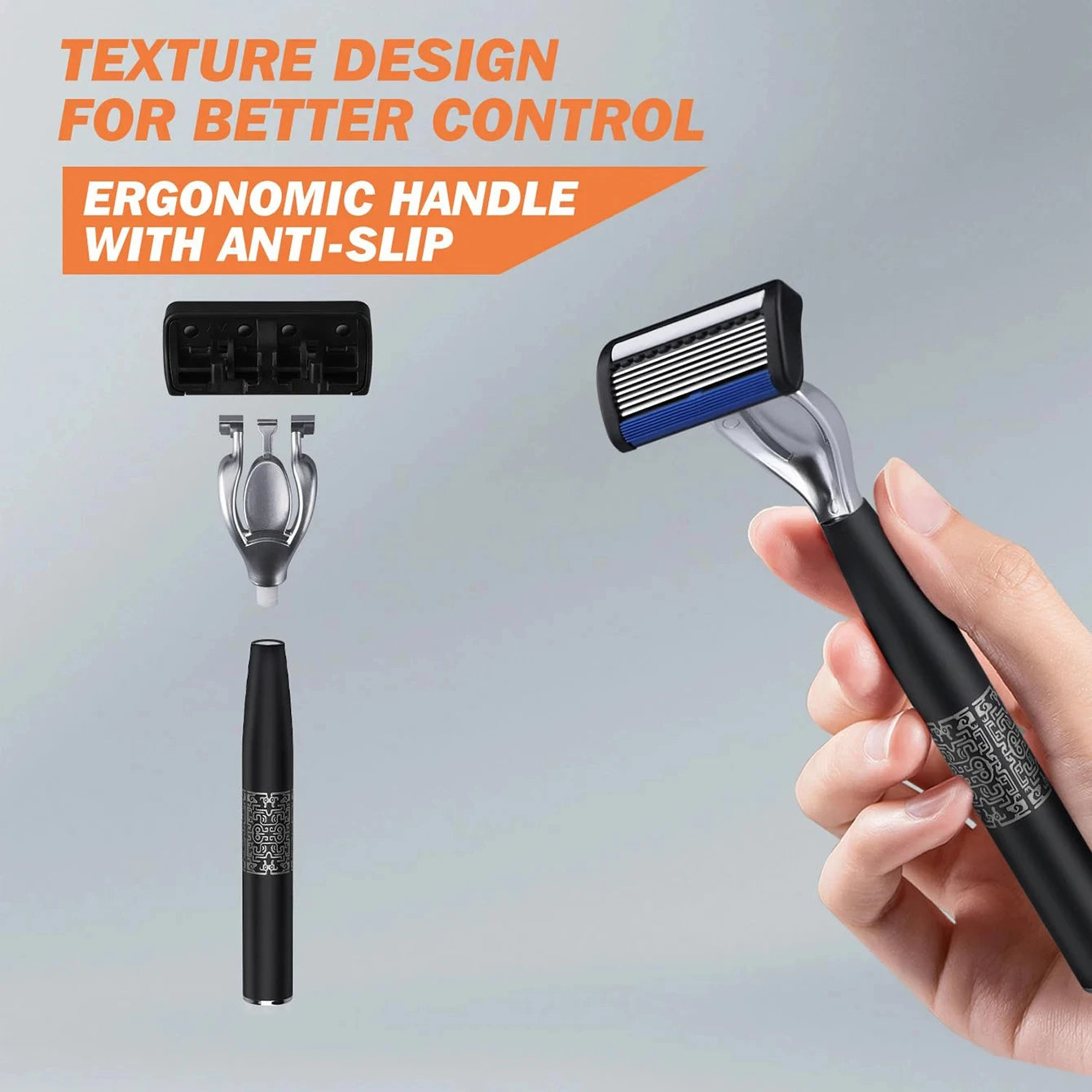 Washable Metal Ordinary Beard And Beard 6-layer Manual Men's Razor Stainless Steel Blade Hand Guard Metal Razor Holder Peaceful Pleasures Health and Wellness