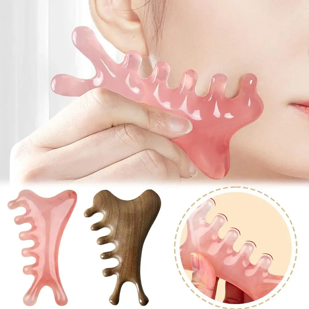 4-in-1 Scalp Massage Comb & Gua Sha Scraping Tool – Head, Face, Eye, Neck & Body Relaxation Massager Peaceful Pleasures Health and Wellness