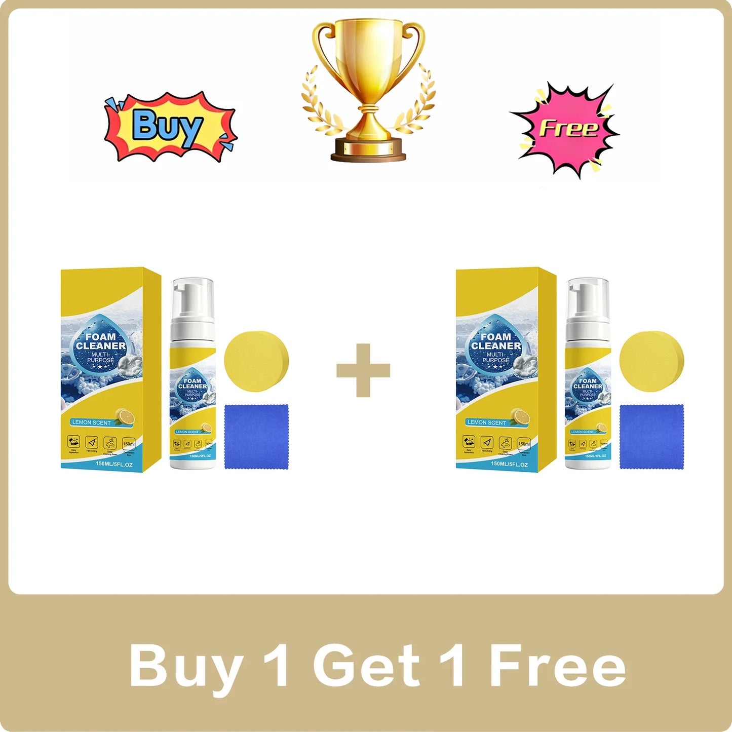Multi-Purpose Foam Cleaner – No Scrub Deep Stain Removal 150ml