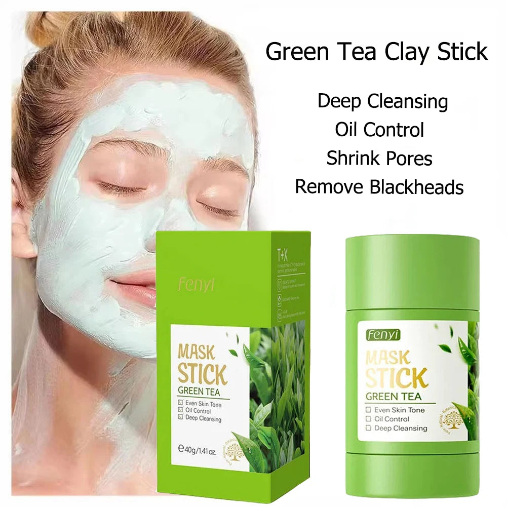 Face Clean Mask Green Tea Cleansing Stick Mask Shrink pores Deep Blackhead Remover facial Moisturizing Deep Cleansing Mask Peaceful Pleasures Health and Wellness