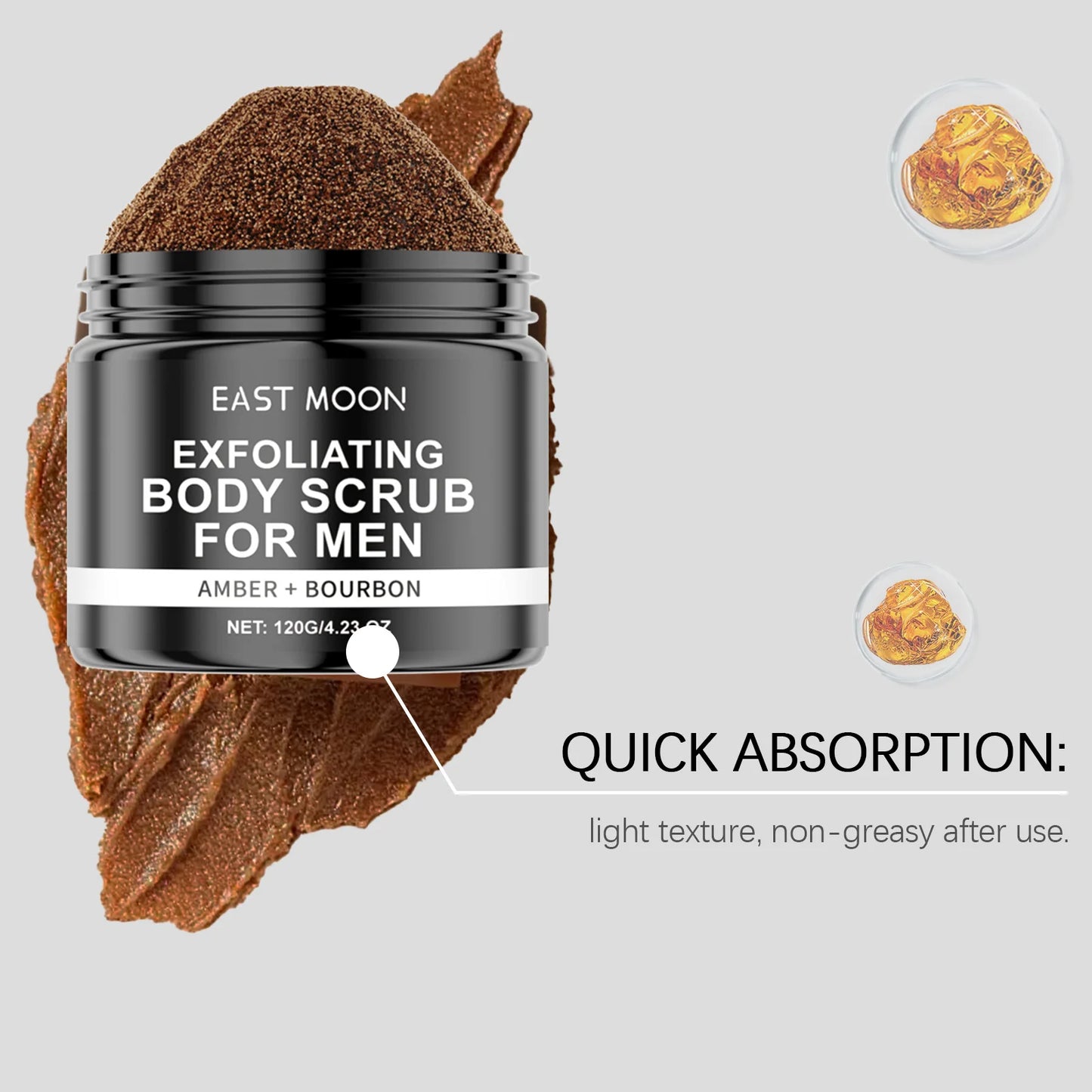 Caramel Sea Salt Body Scrub for Men – Vitamin C Deep Cleanse