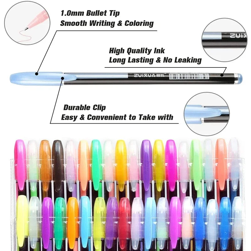 Metallic Glitter Gel Pens 12/24 Colors – Art, Journals & School