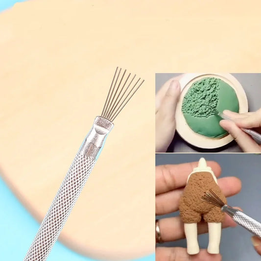 7-Needle Steel Brush Clay Texture Tool | Polymer Sculpting Clay Sculpting Tool Peaceful Pleasures Health and Wellness