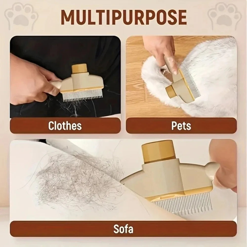 Self-Cleaning Steel Dog Comb – Detangling & Hair Removal Tool Dog Grooming Comb Peaceful Pleasures Health and Wellness