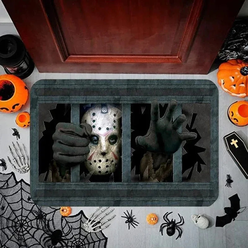 Halloween Skeleton Door Mat – Non-Slip Spooky Skull Welcome Rug