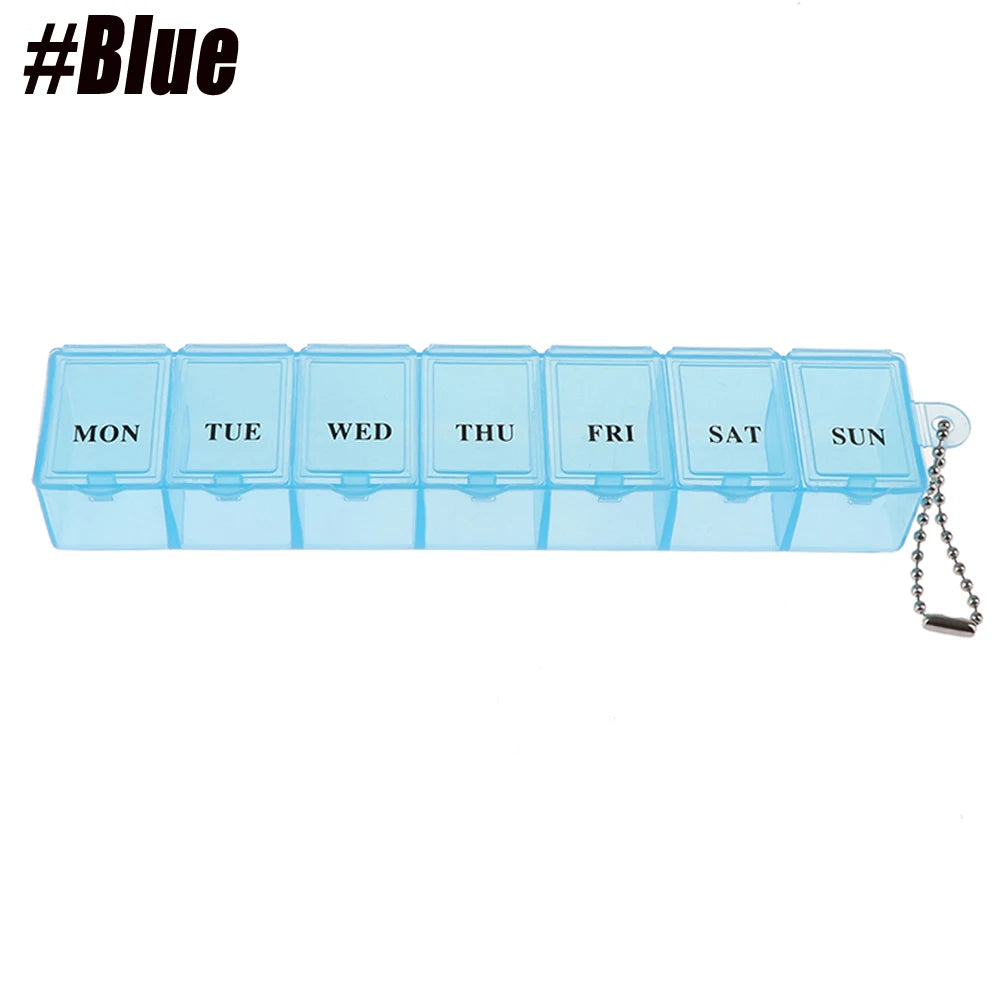 Weekly Pill Organizer, Large 7 Day Pill Box, Daily Vitamin Case Medicine Box,Pill Containers for Medicine Supplements Fish Oil Peaceful Pleasures Health and Wellness Blue
