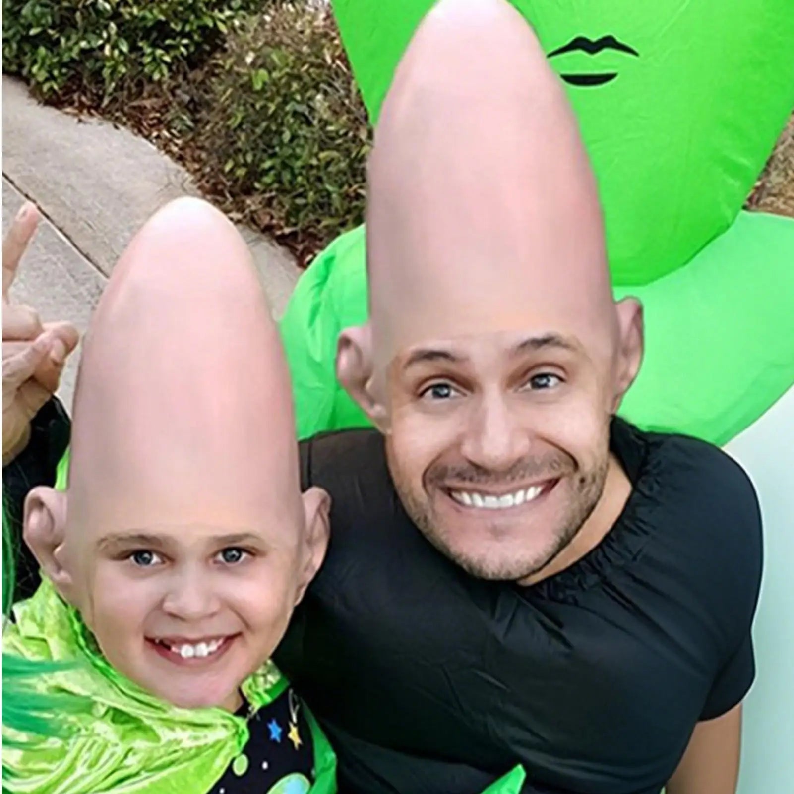 Alien Cone Bald Head Latex Cosplay Helmet | Halloween Prop Costume Headgear Peaceful Pleasures Health and Wellness