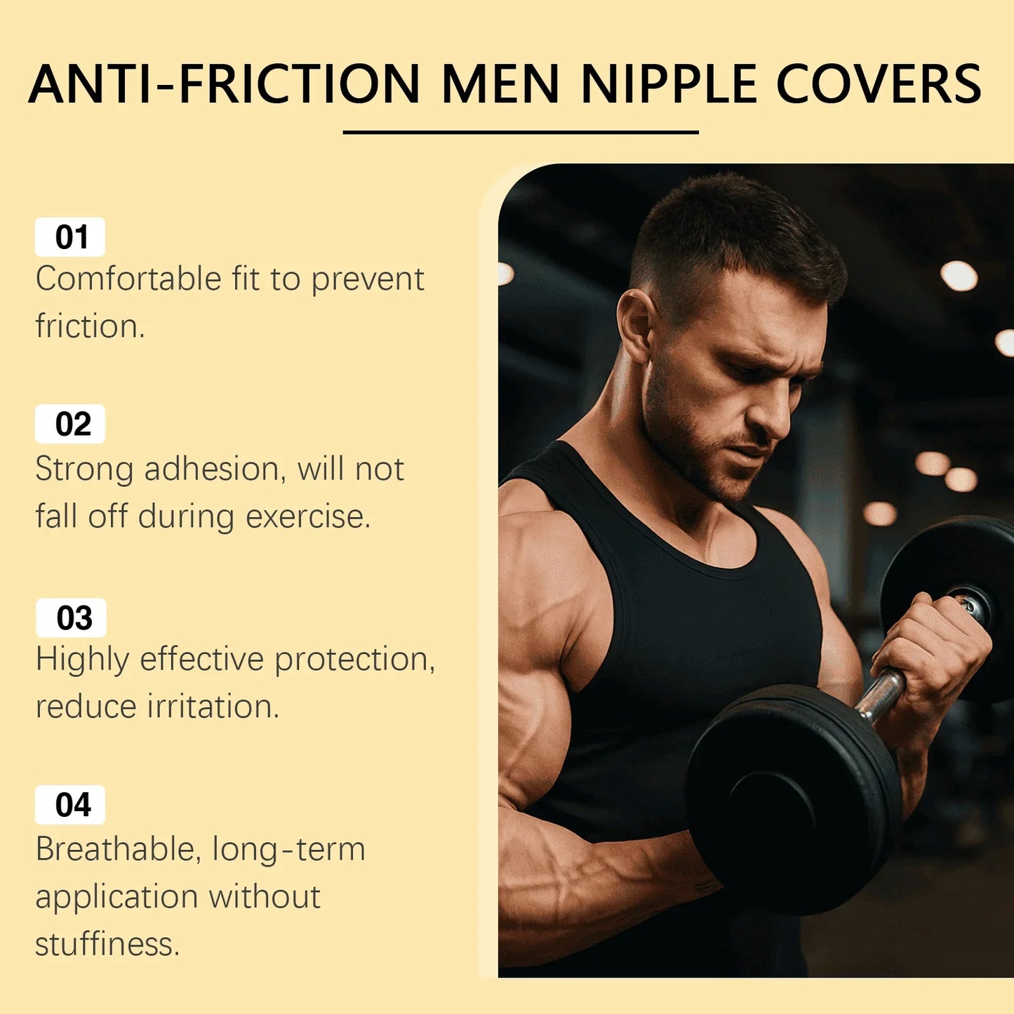 Men's Waterproof Nipple Cover Stickers – 50 Pack Sports Patches