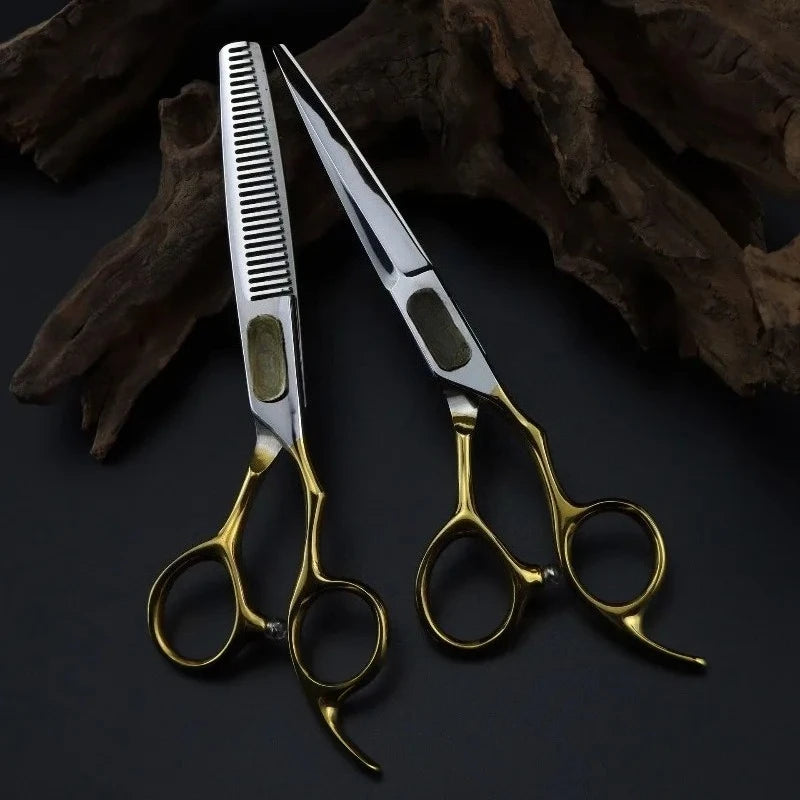 6 Inch Coiffeuses Barberia Accesorios Hair Scissors Barber Tijeras Professional Hairdressing Scissors Tools for Hairdresser 6CR Peaceful Pleasures Health and Wellness