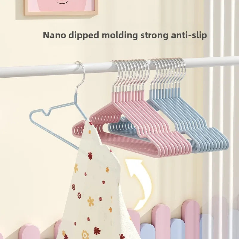 30cm Rubber Coated Kids Hanger Non-slip PVC Metal Infant Clothes Hanger for Home Dormitory Home Clothes Hanger Organization Peaceful Pleasures Health and Wellness