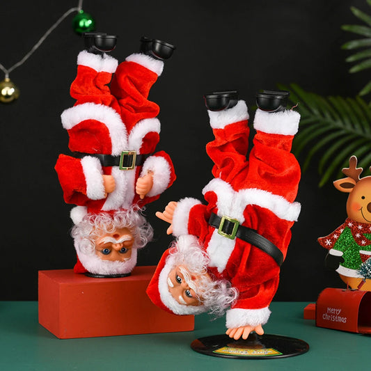 Breakdancing Headstand Santa Plush Toy | Singing & Dancing Animated Plush Toy Peaceful Pleasures Health and Wellness