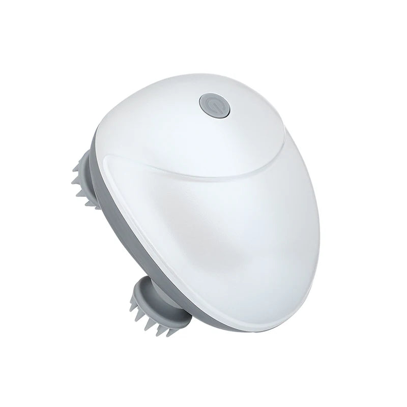 USB Charging Electric Head Scalp Massager Waterproof Rechargeable Electric Head Massager Vibration Peaceful Pleasures Health and Wellness WHITE
