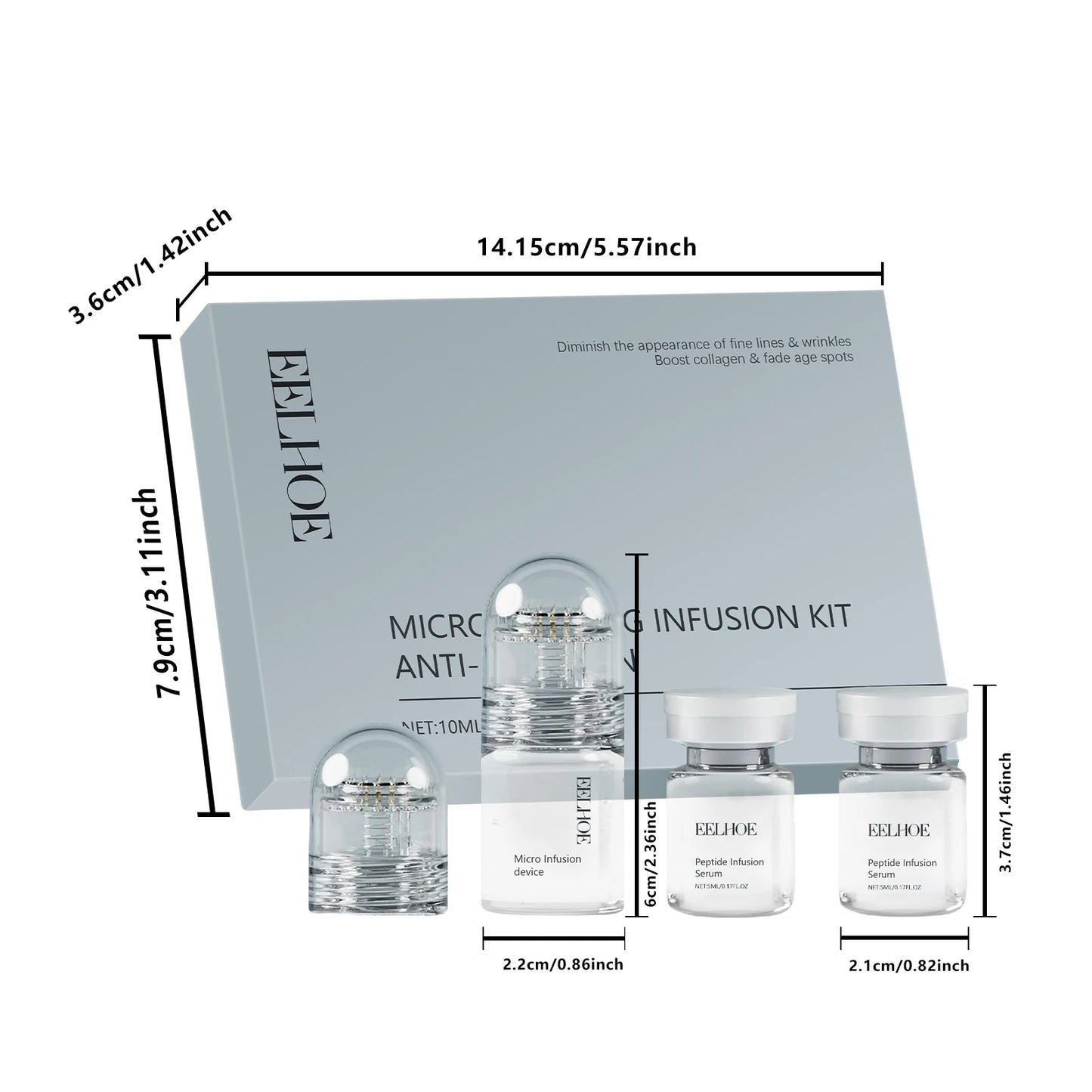 Hyaluronic Acid Microneedle Roller Serum Kit – Firming & Hydrating Peaceful Pleasures Health and Wellness