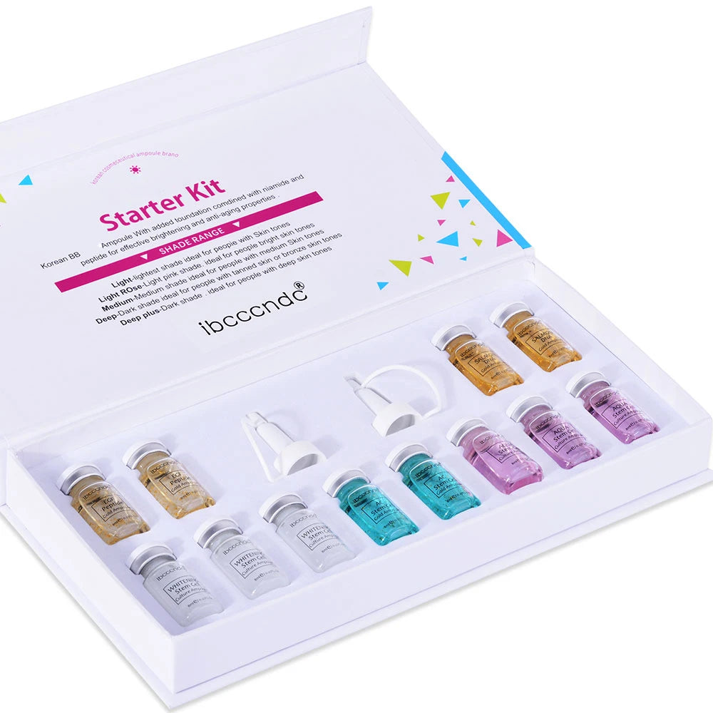 BB Cream Kit Face White Brightening Foundation Concealer Gold Serum Skin Repair Treatment Anti Aging Ampoule 12Pcs 8ml Peaceful Pleasures Health and Wellness serum