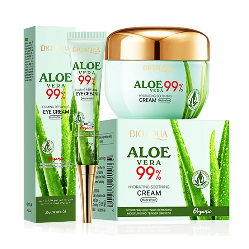 BIOAQUA Aloe Vera Face & Eye Cream Set – Moisturizing & Firming