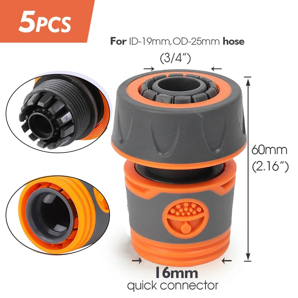 5PCS 1/2" 3/4" Garden Hose Water Tube Joint 12mm 16mm Irrigation Pipe Coupling Adapter Quick Connector for Repair Extender Peaceful Pleasures Health and Wellness C-5PCS Other
