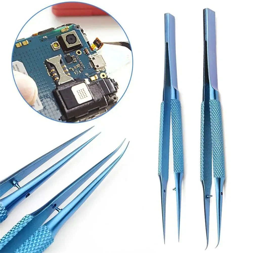 Titanium Precision Tweezers – Antimagnetic PCB Phone Repair Tool