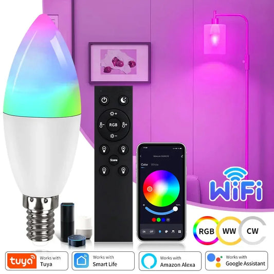 E14 WiFi Smart Candle Bulb | Tuya, Alexa & Google Home Smart LED Bulb Oasis Select