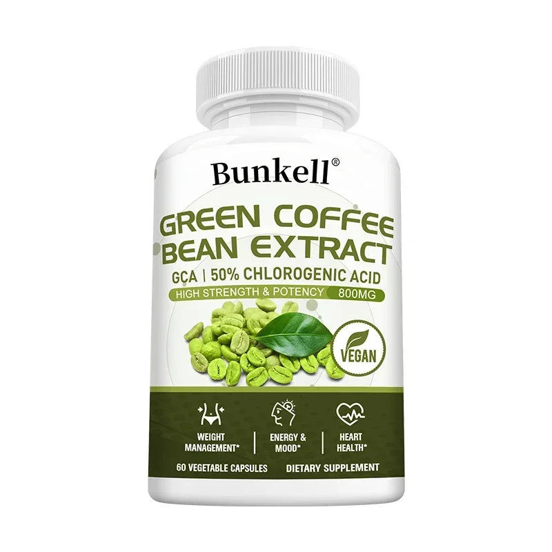 Green Coffee Bean Extract Capsules, Antioxidant, Support Metabolism & Daily Energy, Digestive & Cardiovascular Wellness Peaceful Pleasures Health and Wellness 60 count-1 bottle