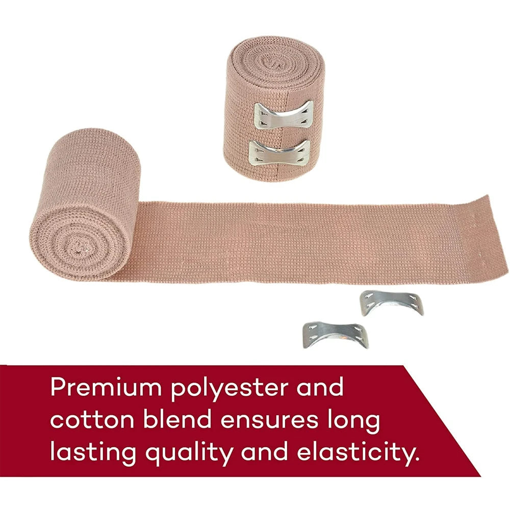 5-Pack Elastic Compression Bandage Wrap with Hooks | Sport & First Aid Compression Bandage Wrap Peaceful Pleasures Health and Wellness