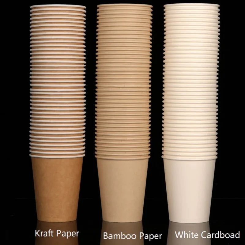 100pcs Disposable Paper Cups 250ml Solid Color Paper Cups Coffee Milk Cup Paper Cup For Hot Drinking Party Supplies Peaceful Pleasures Health and Wellness