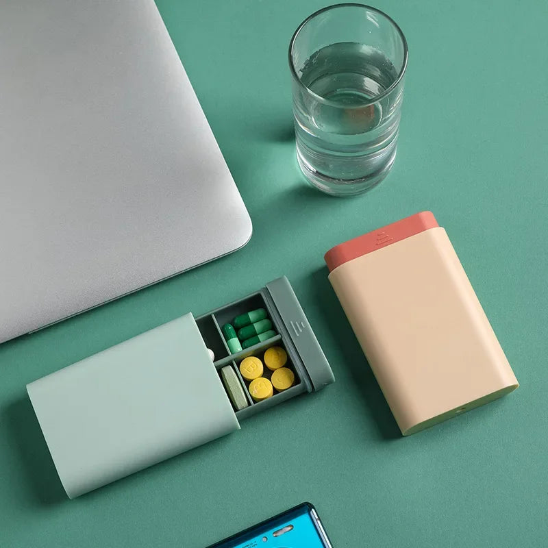 Mini Small Portable Travel Vitamin Box Pill Cases Container Organizer Storage Tablet 7 Days 6 Grids Medicine Fish Oils Peaceful Pleasures Health and Wellness