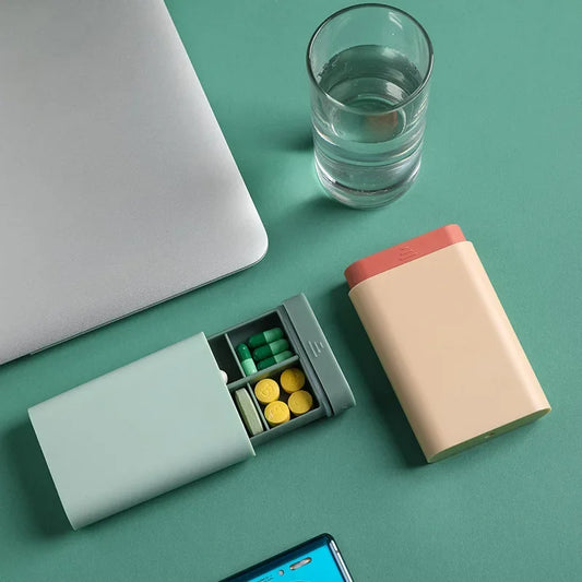 Mini Small Portable Travel Vitamin Box Pill Cases Container Organizer Storage Tablet 7 Days 6 Grids Medicine Fish Oils Peaceful Pleasures Health and Wellness
