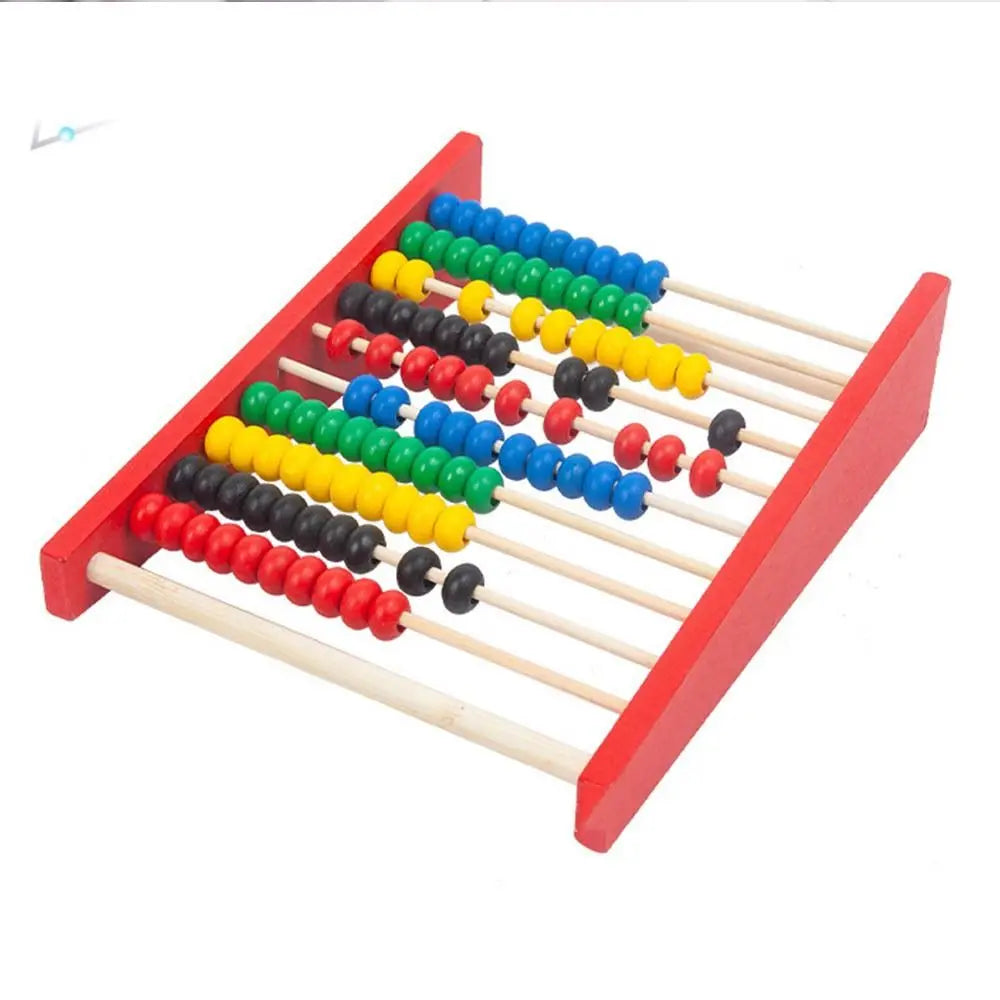 Wooden Abacus for Intelligence Development Colorful Beads Learning Mathematics Tool Mini Montessori Children Peaceful Pleasures Health and Wellness