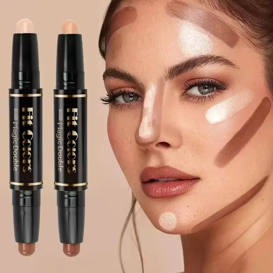 Double-Head Highlighter & Concealer Contour Stick – Waterproof Highlighter Concealer Pen Oasis Select