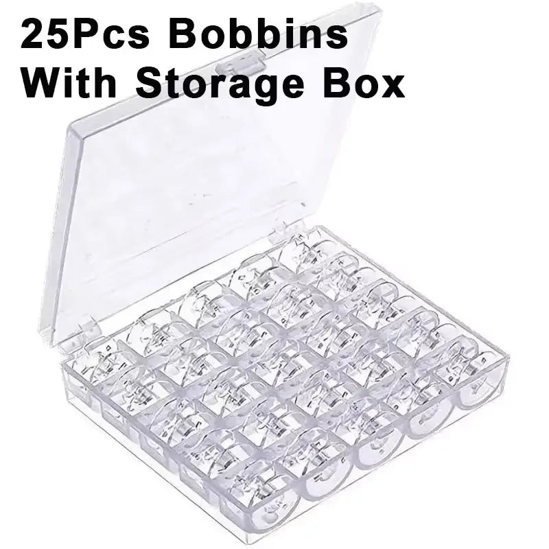Sewing Bobbins Spools Clear Plastic Machine Storage Box Empty Spool