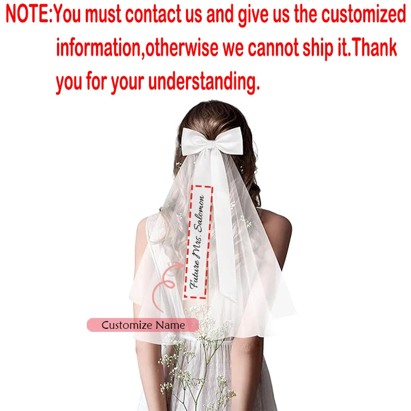 Personalised Bridal Bow Veil | Custom Future Mrs Wedding Gift