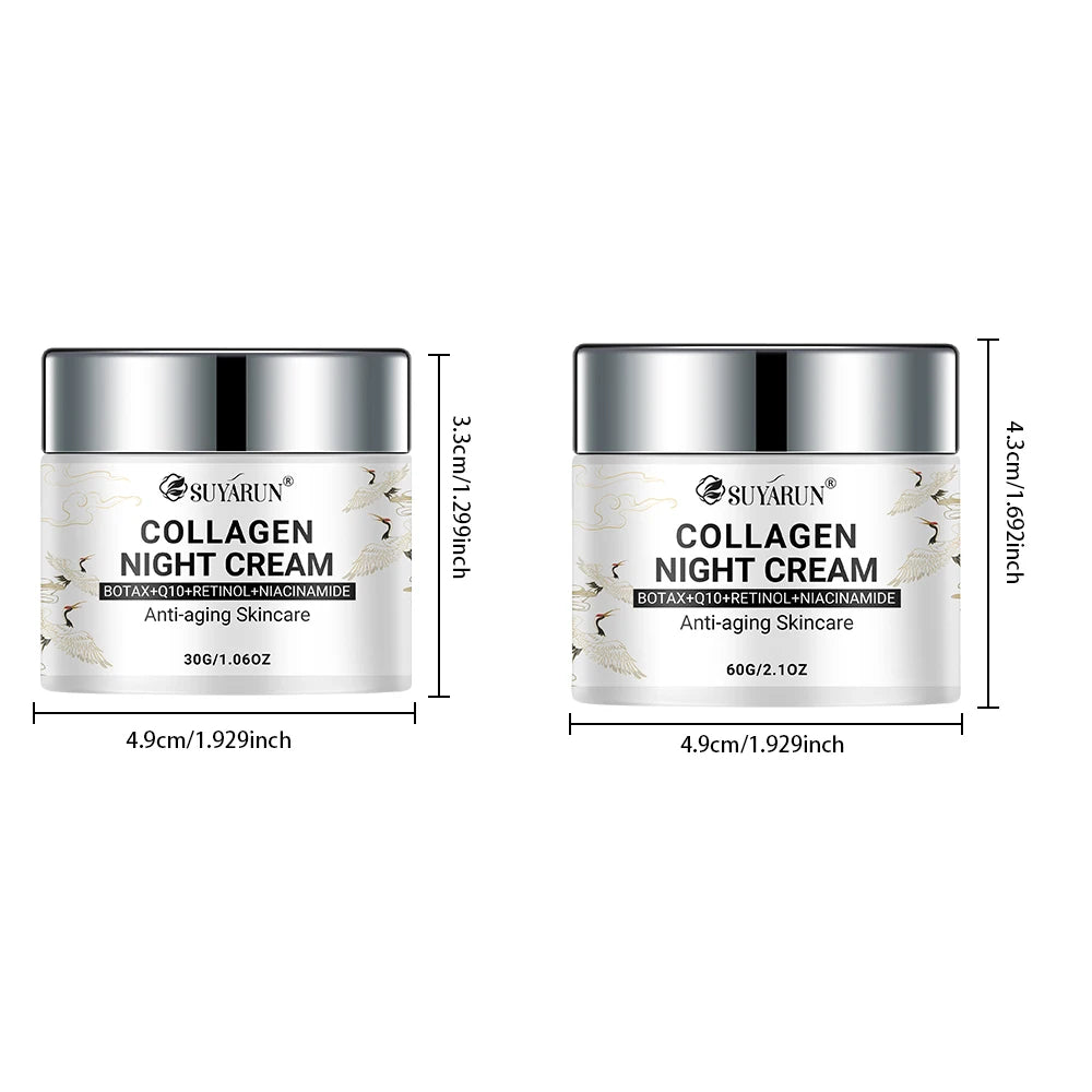 SUYARUN Night Repair Cream - Collagen Booster with Niacinamide & Ginger, Anti-Aging, Brightening & Moisturizing Face Cream. Peaceful Pleasures Health and Wellness
