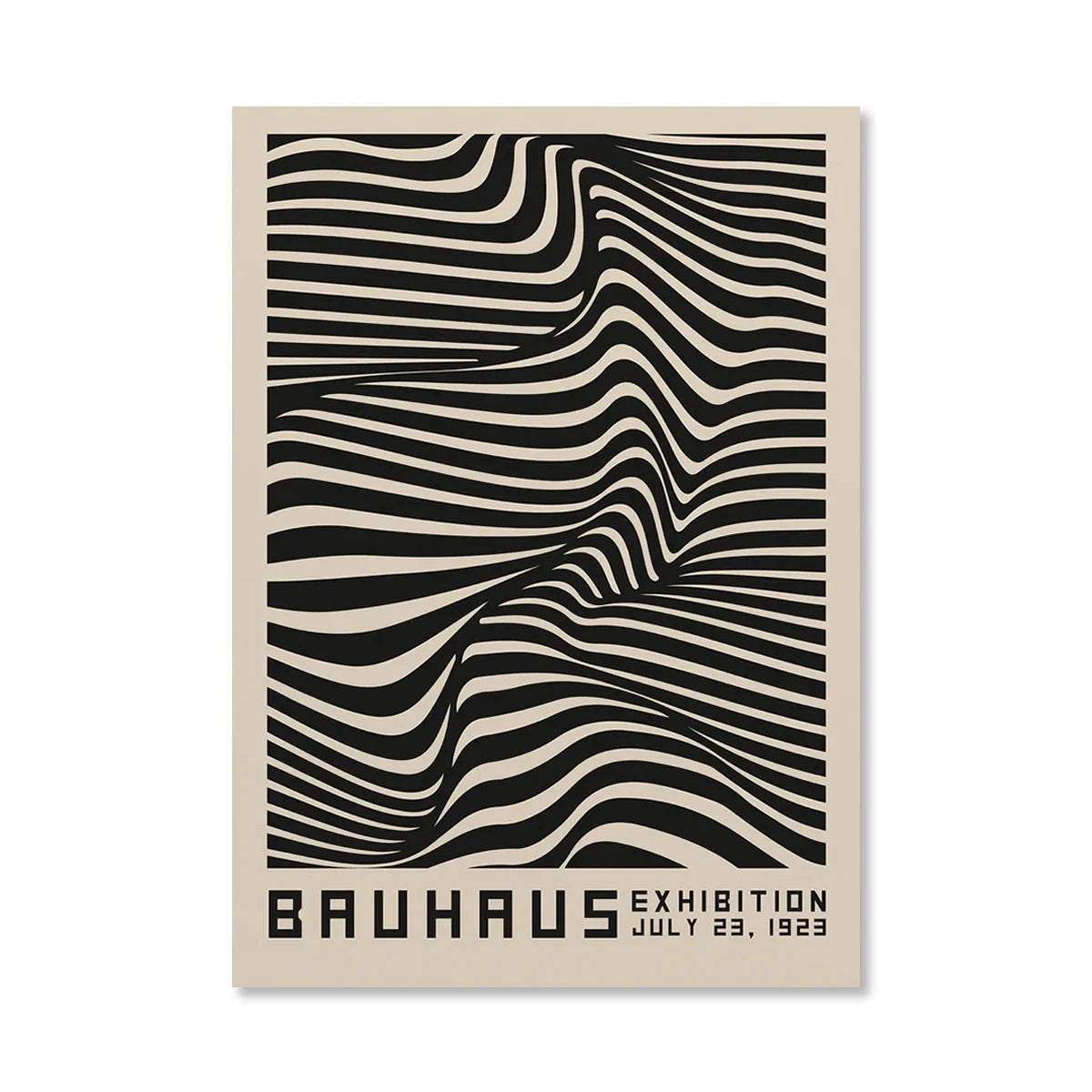 Abstract Orange Bauhaus Geometric Canvas Wall Art | Bicycle Print