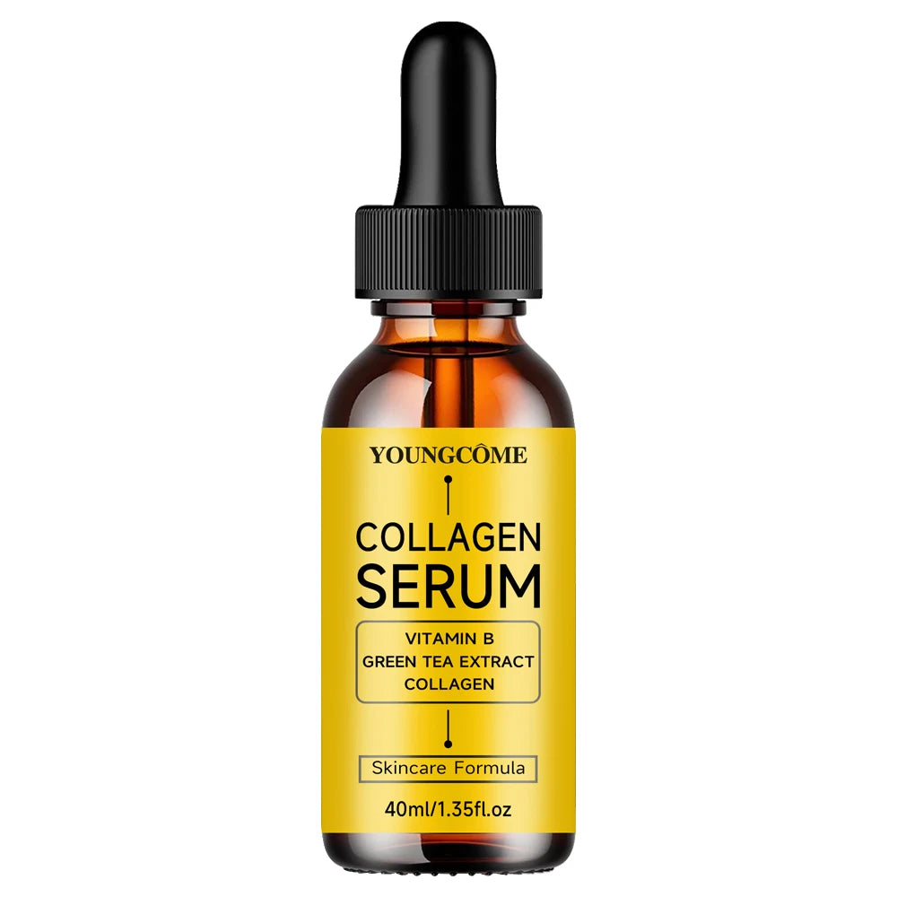 Collagen Face Serum with Vitamin B & Green Tea Extract: Hydrating Facial Care for Daily Moisturization Skin Barrier Support Peaceful Pleasures Health and Wellness 40g