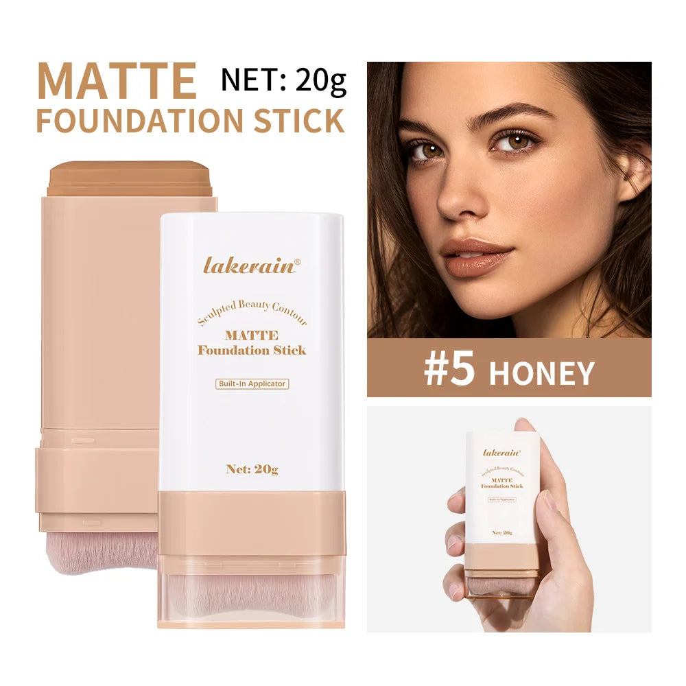 Matte Foundation Contour Stick | 5 Shades & Built-In Brush