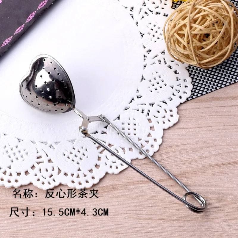 New stainless steel heart-shaped tea tongs/infuser/strainer - tea accessories for home tea ceremony Peaceful Pleasures Health and Wellness A