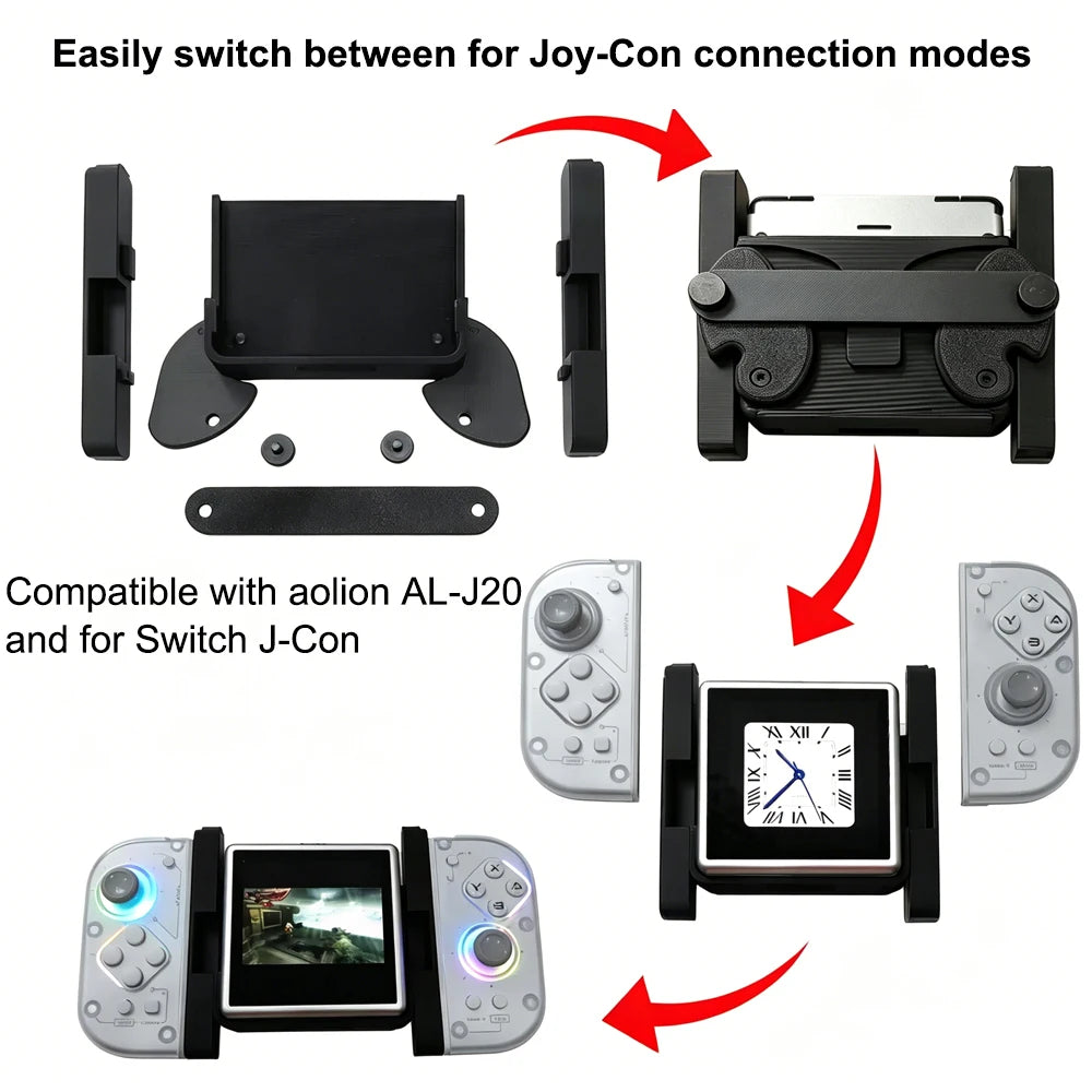 3D Printed Grip For Anbernic RG Rotate Hideaway Design Converts To For J-Con Mount Ergonomic Full Button Access No Speaker Block Peaceful Pleasures Health and Wellness