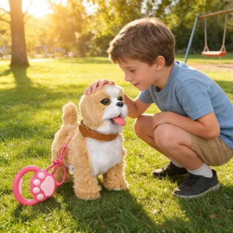Interactive Electric Talking Plush Dog Toy – Pull String & Barks