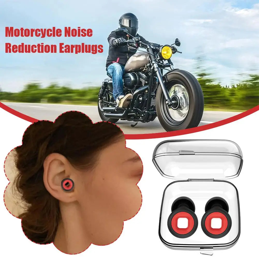 Silicone Noise-Reducing Earplugs for Sleep & Motorcycle