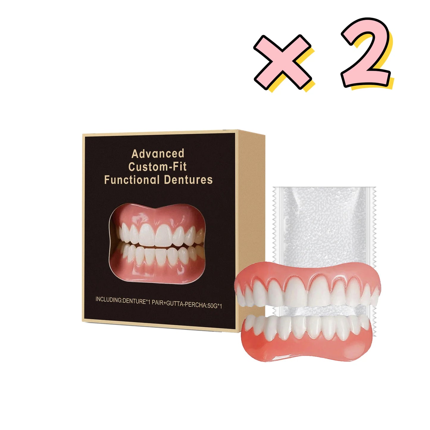 Silicone Denture Kit – Natural-Look Tooth Cover for Men & Women