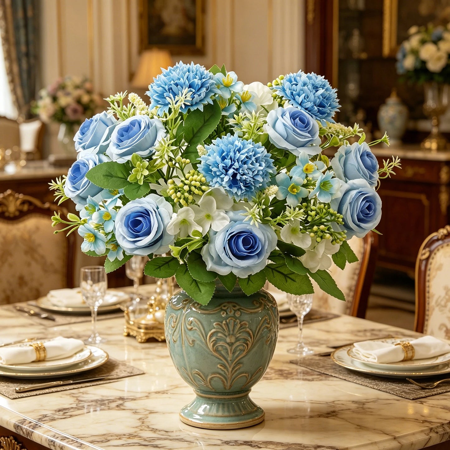 Artificial Silk Hydrangea Rose Bouquet | Wedding & Home Decor