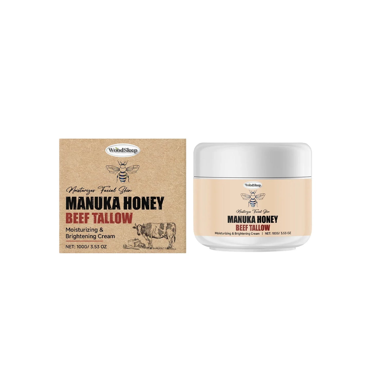 Manuka Honey Beef Tallow Face Cream – Moisturizer & Primer