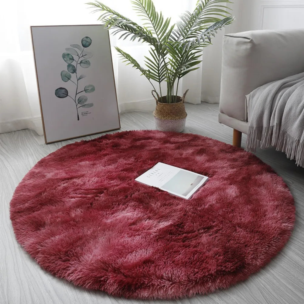 1X Circle Round Shaggy Rug Living Room Bedroom Carpet Floor Mat