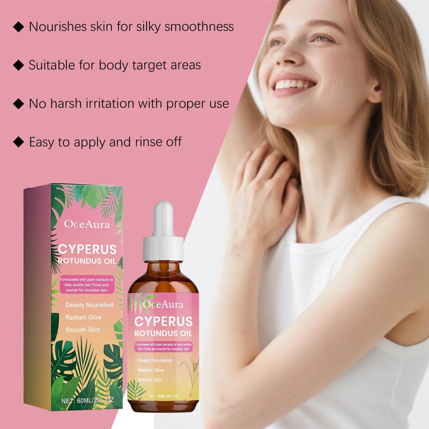 OceAura Cyperus Oil Hair Removal Essence – Gentle Skin Care