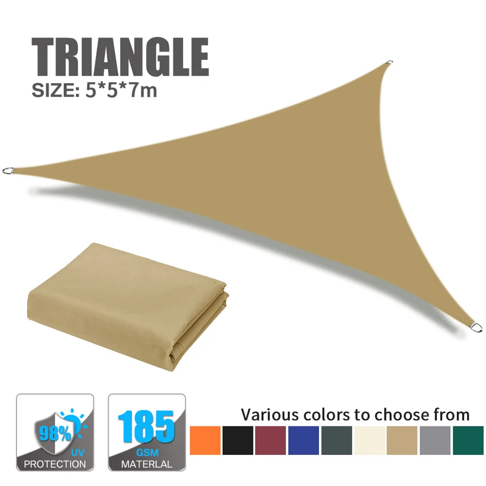 Triangle Sun Shade Sail 280 GSM 95% UV Block – Patio & Garden
