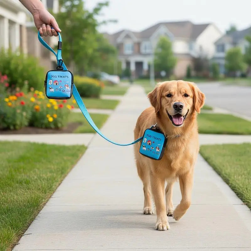 Cartoon Dog Treat Pouch – Zipper & Keychain | Training & Walking