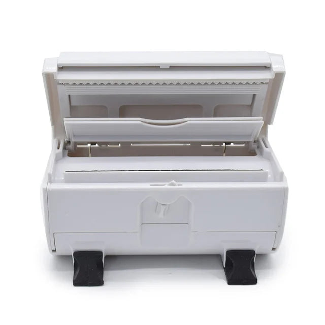 Profession Barbershop Automatic Tin Paper Cutting Foil storage box Dispenser small-scale Dispenser Salon Accessories Tools Peaceful Pleasures Health and Wellness White