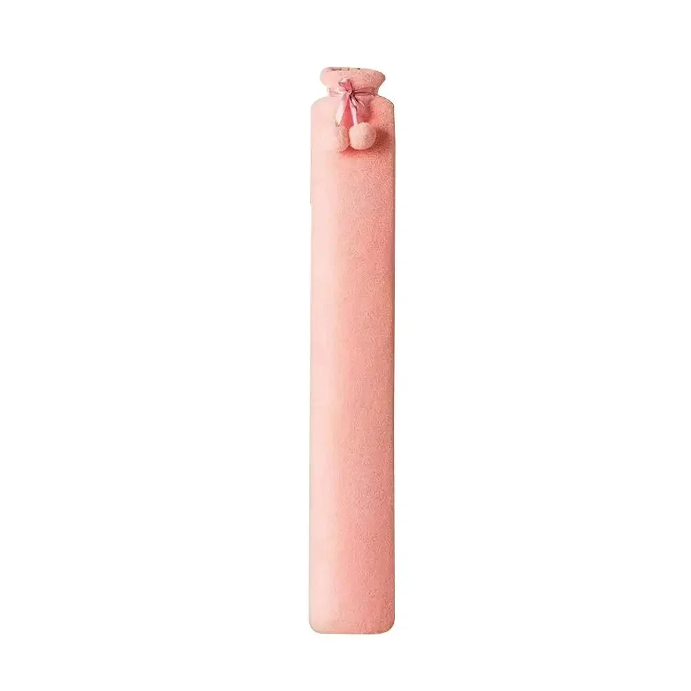 NEW 76*10cm Extra Long Hot Water Bottles Bag Leak-Proof Hot Water Filling Plush Winter Electric-Free Bed Heater Hand Foot Warmer Peaceful Pleasures Health and Wellness Pink